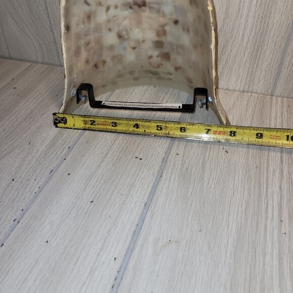 Vtg Mother Of Pearl Glass Mosaic Shell Half Bell-Shaped Lampshade - Picture 6 of 7